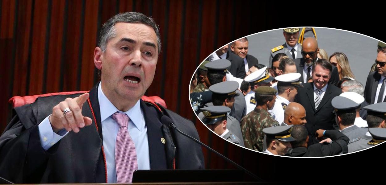 www.brasil247.com - Luis Roberto Barroso, Jair Bolsonaro e militares