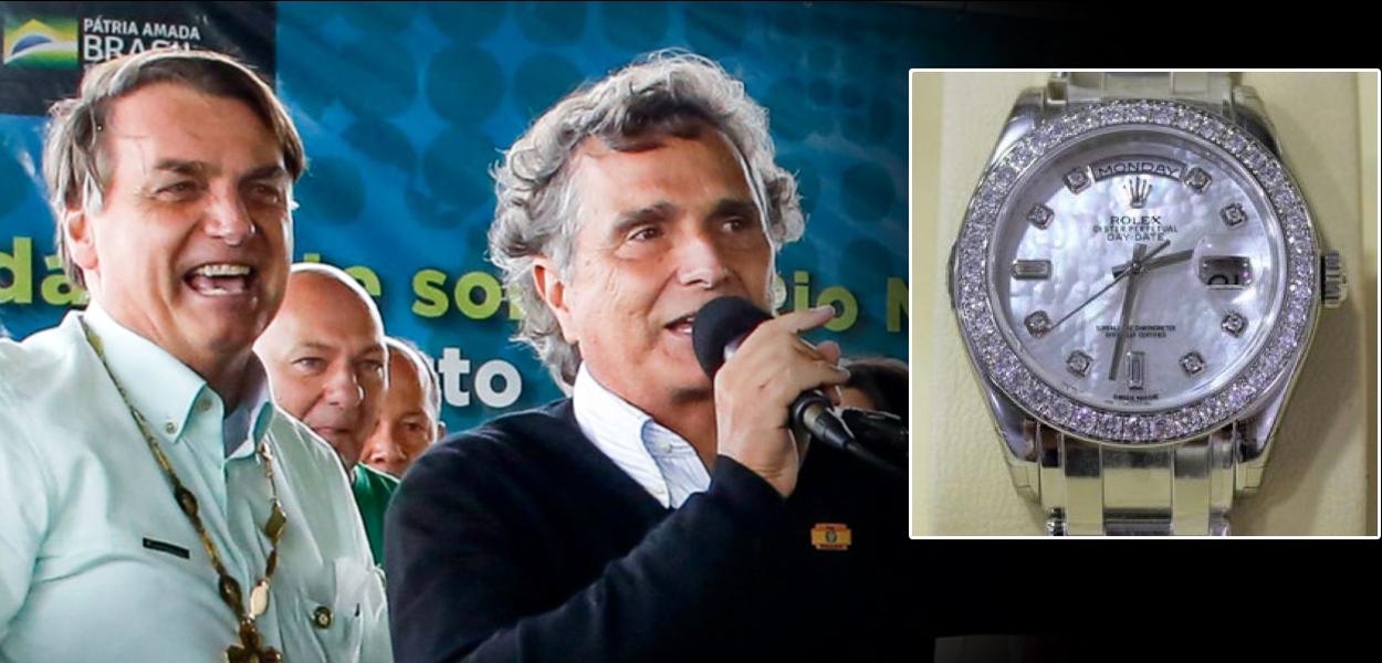 www.brasil247.com - Jair Bolsonaro, Nelson Piquet e relógio Rolex