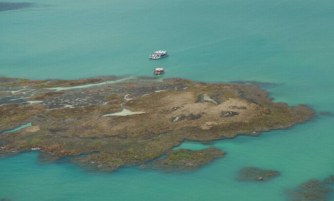 Banco de areia Picãozinho, no Parque Estadual Marinho da Areia Vermelha, em Cabedelo, Paraíba Foto: Cacio Murilo / Ministério do Turismo / Divulgação