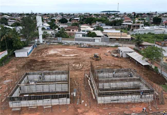 Obras da ETE de Itaoca