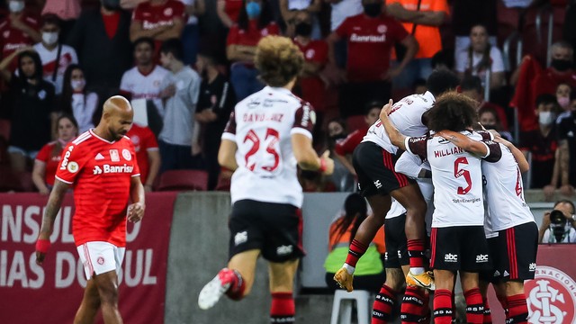 Comemoração do Flamengo diante do Inter