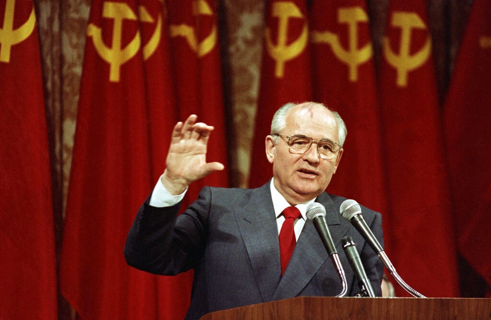 Mikhail Gorbachev em foto de 5 de junho de 1990, em San Francisco, nos EUA.  - Foto: AP Photo/David Longstreath