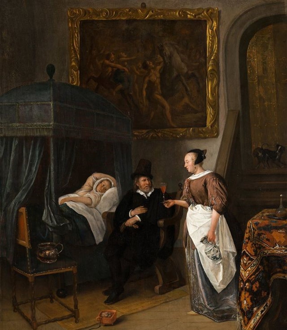 Obra A Visita do Médico, de Jan Steen (1668-1670); muitos artistas retrataram a clorose - Foto: Getty Images