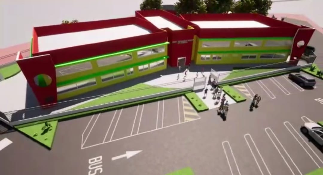 Perspectiva da nova unidade escolar em Anchieta.