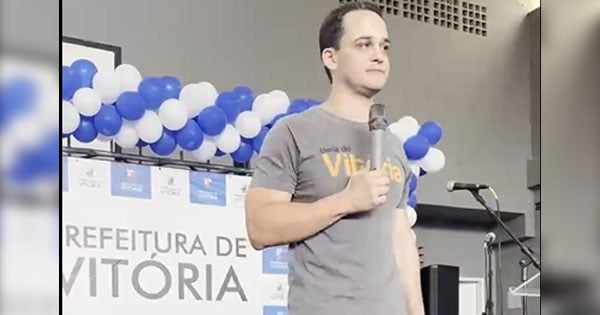 O prefeito de Vitória Lorenzo Pazolini (Republicanos)