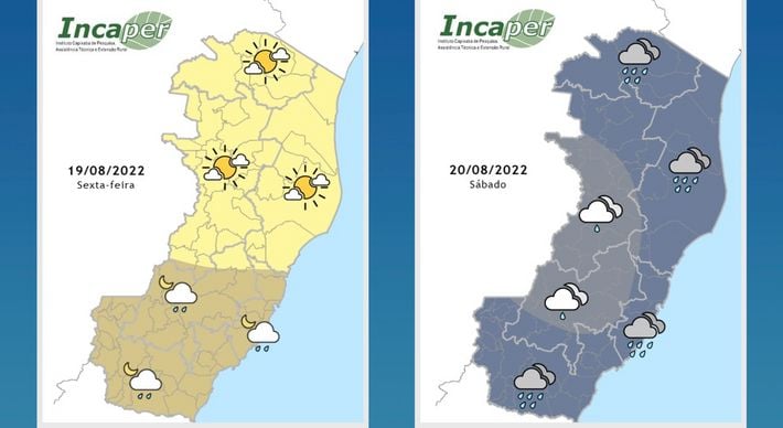 A Gazeta | Fim de semana terá tempo fechado e chuva em todo o Espírito Santo